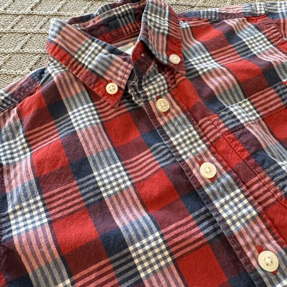 Crewcuts Short Sleeved Plaid Button Down ~ 3 - Picture 5 of 9